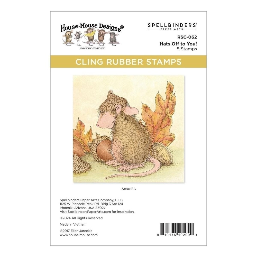 House Mouse Cling Rubber‎ Stamp-Hats Off To You